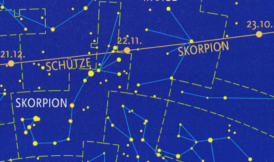 Skorpion: Sternbild und Sternzeichen (Grafik: SMH 2001)