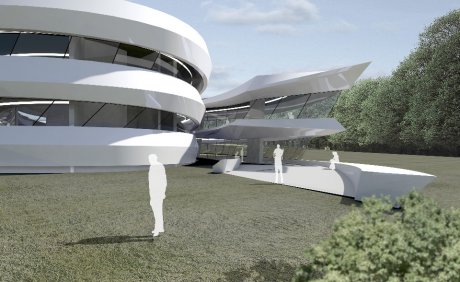 Haus der Astronomie Architektenentwurf (© Bernhard+Partner, Darmstadt)
