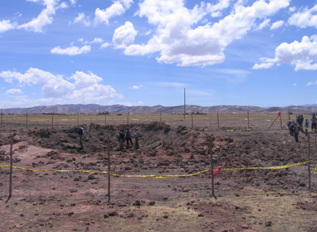 Der Meteoritenkrater von Carancas am 26.09.2007