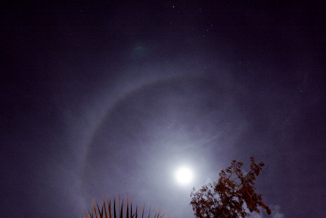 Ein Halo um den abnehmenden Mond, 24.11.2007