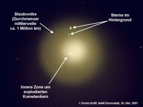 Komet 17P/Holmes am 30.11.2007, Aufnahme Kevin Graeff, AAW darmstadt e.V.