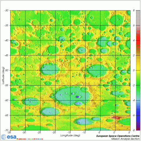 LOLA topography map of craters Tycho, Longomantuns, Maginus and Clavius, source: Michael Khan/ESA